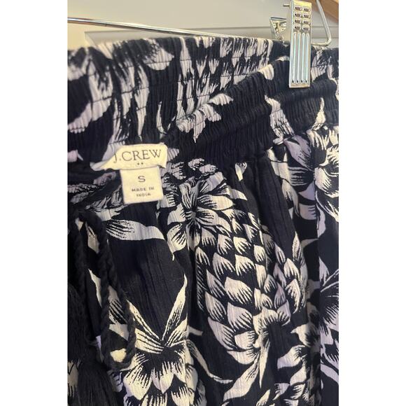 J.Crew smocked-trim maxi skirt Sz. S pineapple print navy white 100% cotton - Picture 5 of 8